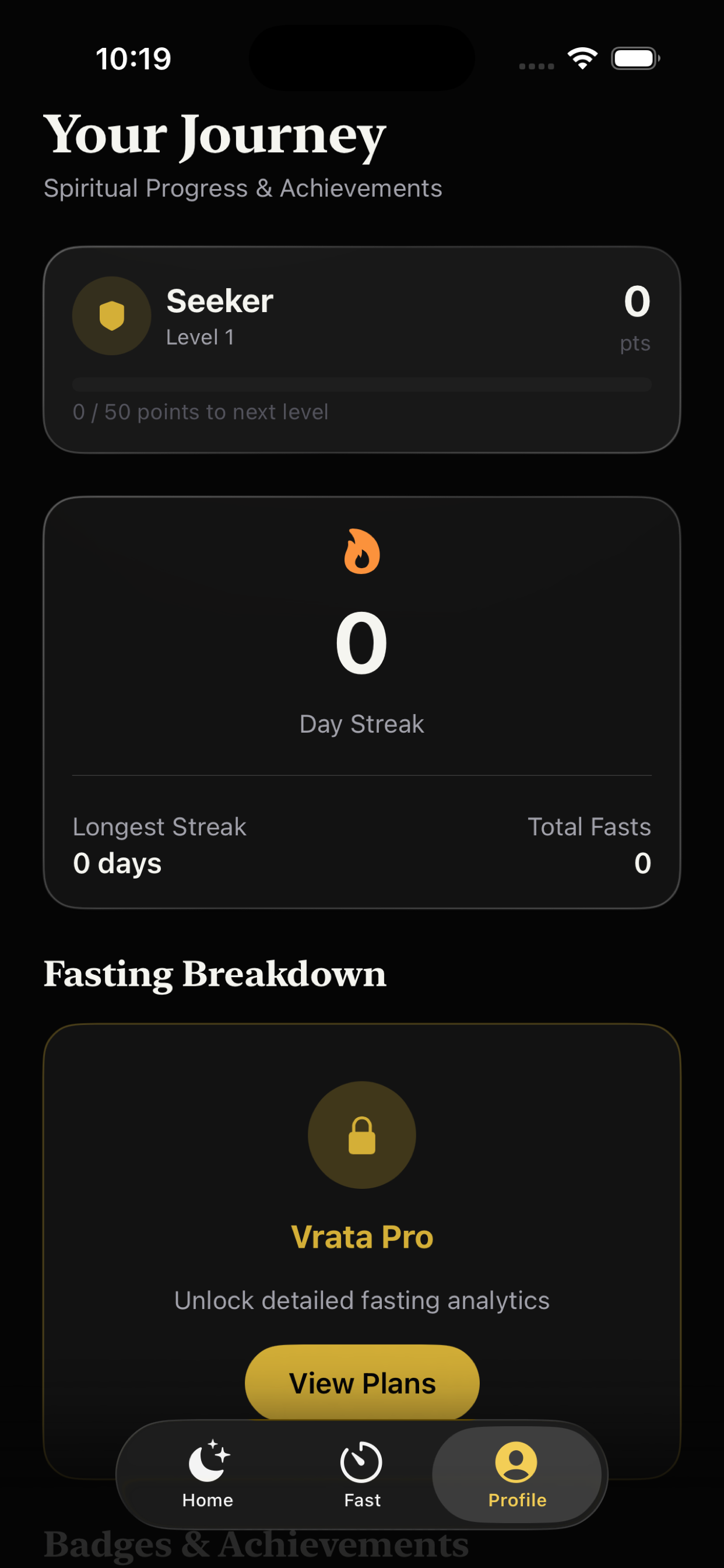 Streak, Seeker level, and progression